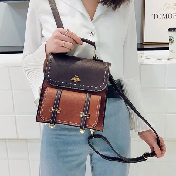 *NEW ROME Leather Backpack Shoulder Bag - Picture 1 of 8